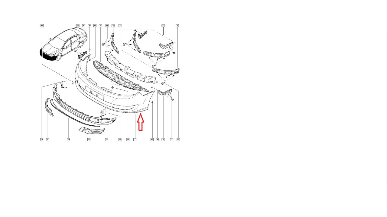 Latitude Ön Tampon (2008-2015) 620221346R -Renault Mais