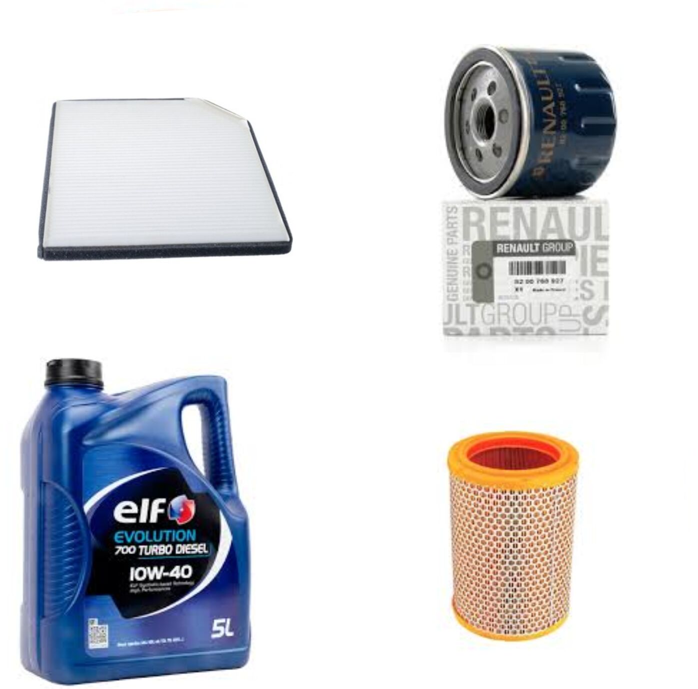 Laguna 1-I Yağ Bakım Seti 1.9 Dizel F9Q (1999-2002) (Motor Yağı+Yağ+Hava+Polen Filtre)