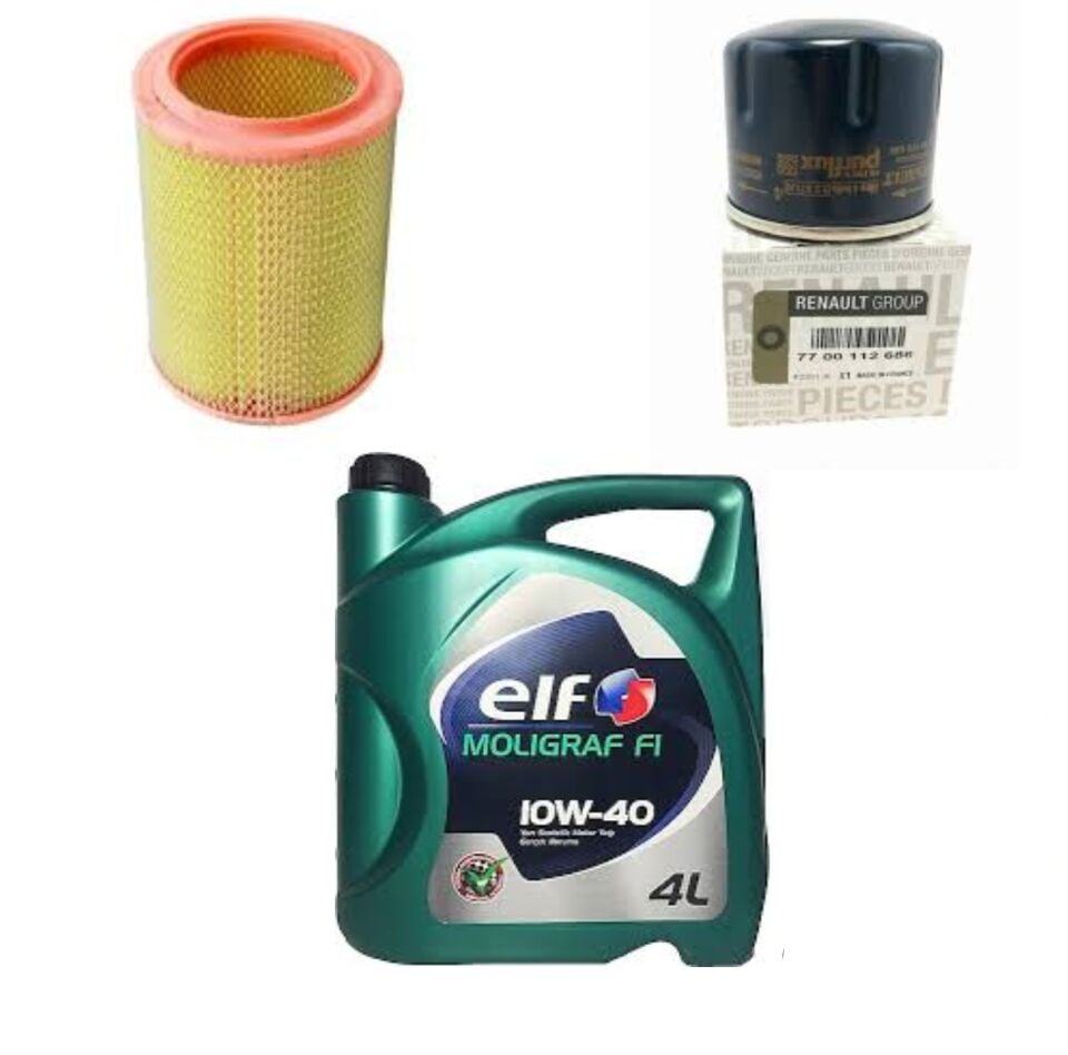 Twingo Yağ Bakım Seti 1.2 8V D7F (1993-2002) (Motor Yağı+Yağ+Hava Filtre)