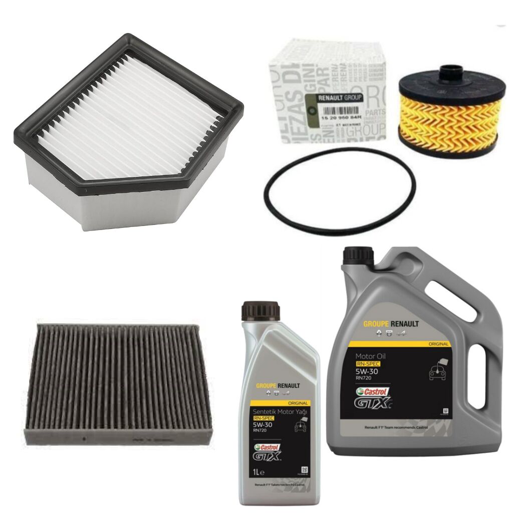 Austral Yağ Bakım Seti 1.2 Tce H5F-601 E-Tech 200 Hybrid (Motor Yağı+Yağ+Hava+Polen Filtresi)