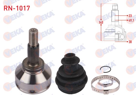 Logan 1-I Sandero 1-I Ön Dış Aks Kafası (Dış Freze:23 İç Freze:30) 1.5 Dci K9K 391010167R -Veka