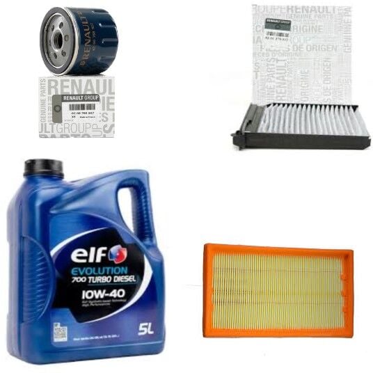 Clio 3-III Modus Yağ Bakım Seti 1.5 Dci K9K (2003-2012)(Motor Yağı+Yağ +Hava+Polen Filtre)