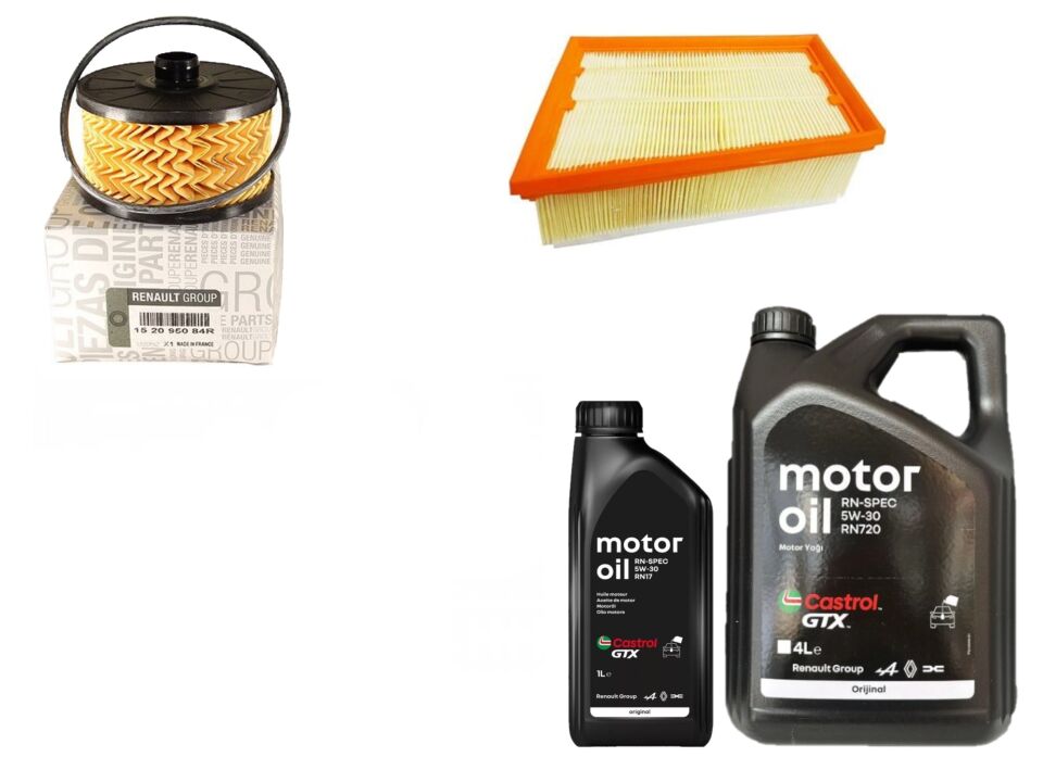 Megane 4-IV Talisman Yağ Bakım Seti 1.3 Tce H5H 2016-> (Motor Yağı+Yağ+Hava Filtre)