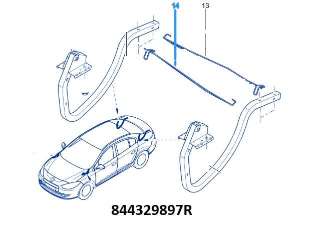 Fluence Bagaj Kapak Denge Gergi Çubuğu (Ön Taraf) (2010-2016) 844329897R - Renault Mais