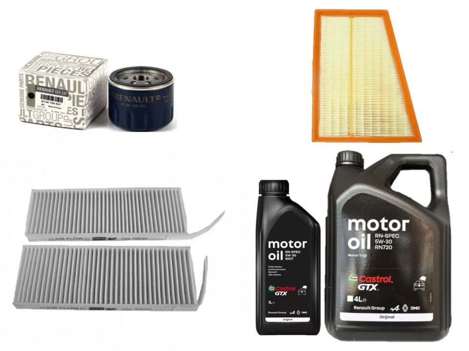 Kangoo 3-III Yağ Bakım Seti 1.5 Dci K9K  (2013-2020) (Motor Yağı+Yağ+Hava+ Polen Filtre )