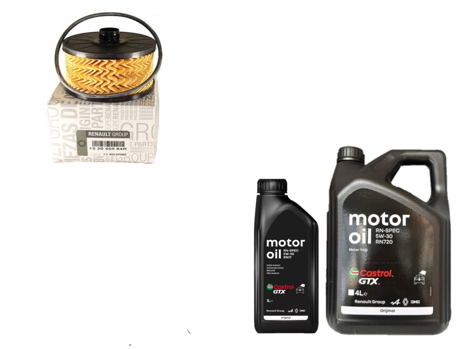 Clio 5-V Captur 2-II Yağ Bakım Seti 1.3 Tce H5H 2020-> (Motor Yağı+Yağ Filtre )