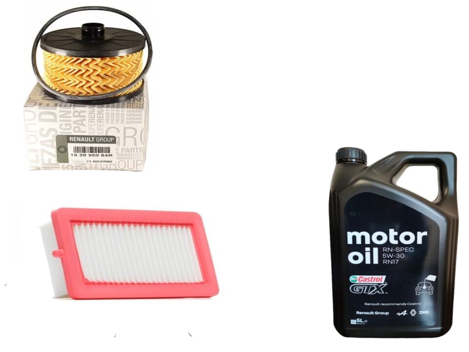 Clio 5-V Captur 2-II Yağ Bakım Seti 1.0 Tce H4D 2020-> (Motor Yağı+Yağ+Hava Filtre )