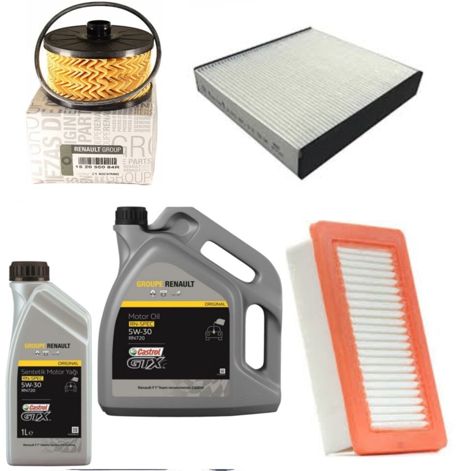 Taliant Sandero 3-III Yağ Bakım Seti 1.3 Tce H5H 2020-> (Motor Yağı+Yağ+Hava+ Polen Filtre )