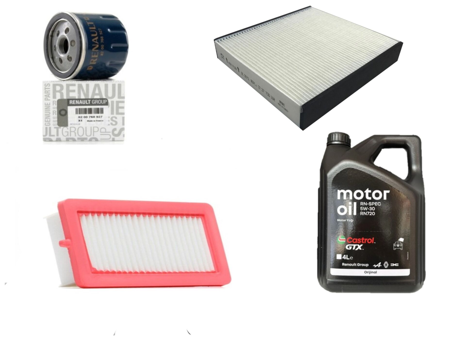 Taliant Sandero 3-III Yağ Bakım Seti 1.0 Sce B4D 2020-> (Motor Yağı+Yağ+Hava+Polen Filtre )