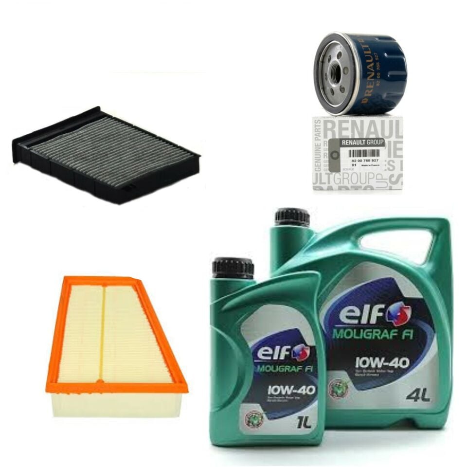 Megane 2-II Yağ Bakım Seti 1.4-1.6-2.0 16V K4J-K4M F4R(2003-2010) (Motor Yağı+Yağ+Hava+Polen Filtre)