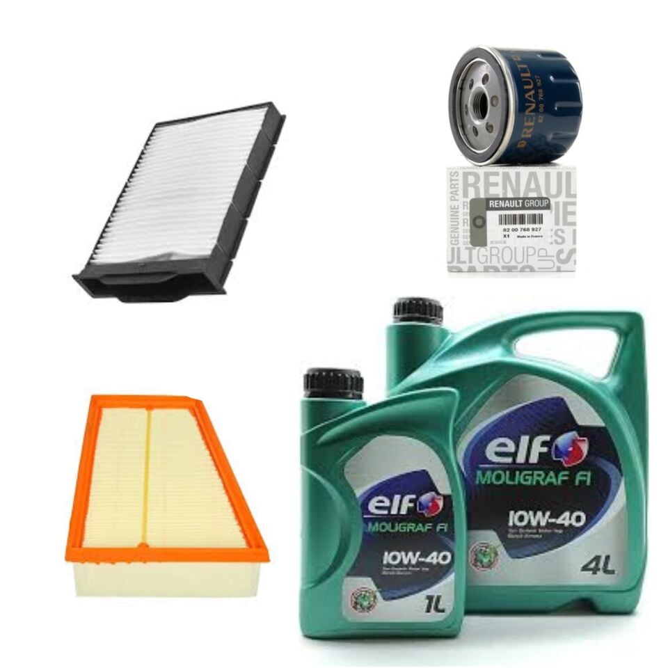 Megane 2-II Yağ Bakım Seti 1.4-1.6-2.0 16V K4J-K4M F4R(2003-2010)(Motor Yağı+Yağ+Hava+Polen Filtre)