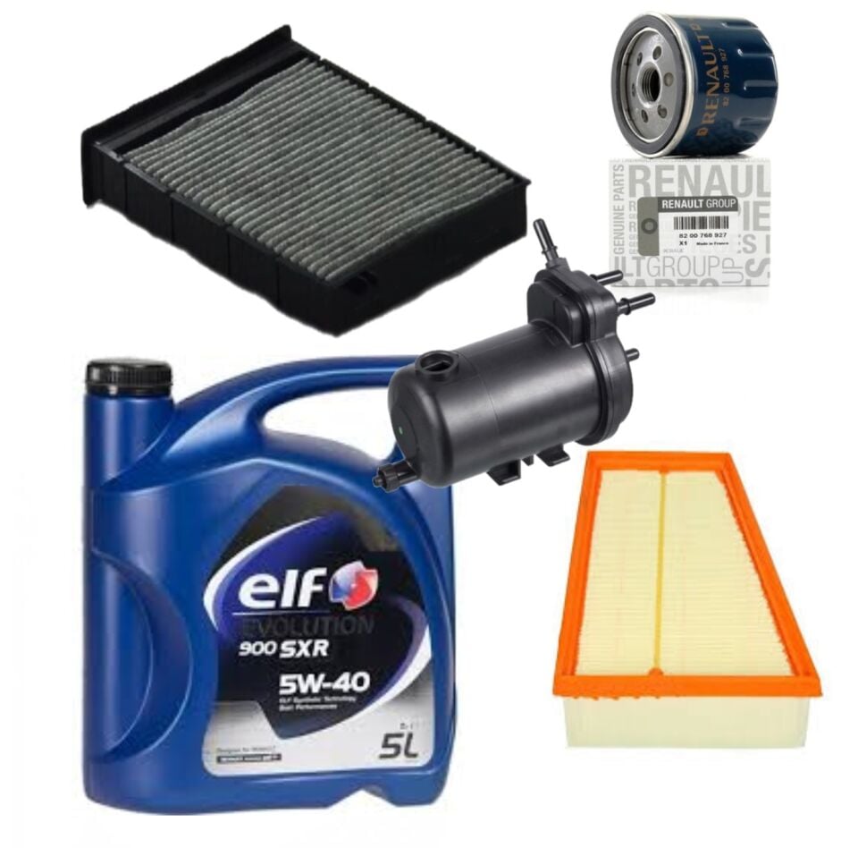 Megane 2-II Yağ Bakım Seti 1.5 Dci K9K (2003-2010) (Motor Yağı+Yağ+Hava+Polen + Mazot Filtre )