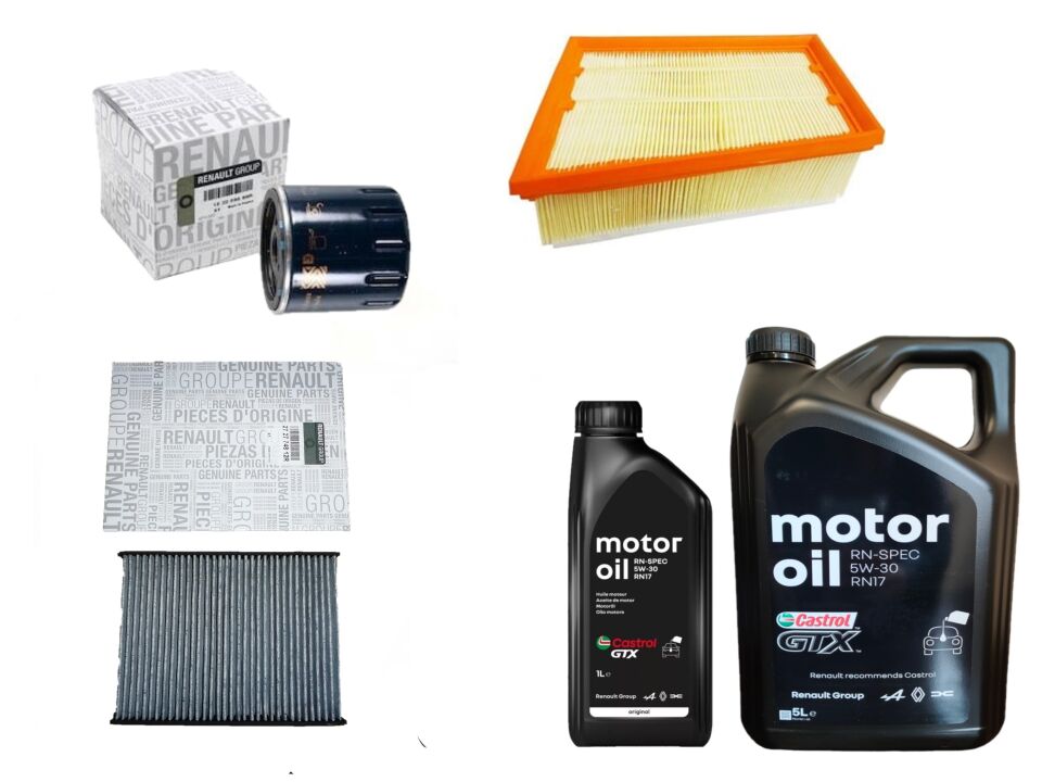 Megane 4-IV Talisman Yağ Bakım Seti 1.5 Dci K9K 2016-> (Motor Yağı+Yağ+Hava+Polen Filtre )