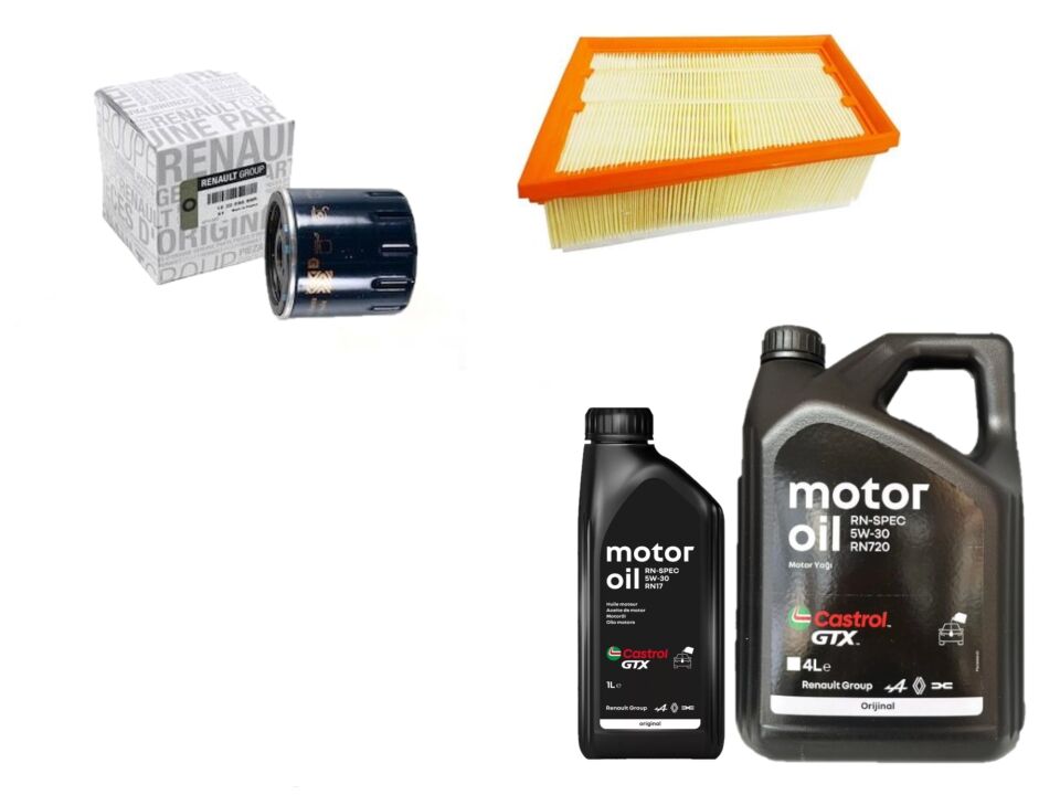 Megane 4-IV Talisman Yağ Bakım Seti 1.5 Dci K9K 2016-> (Motor Yağı+Yağ+Hava Filtre )