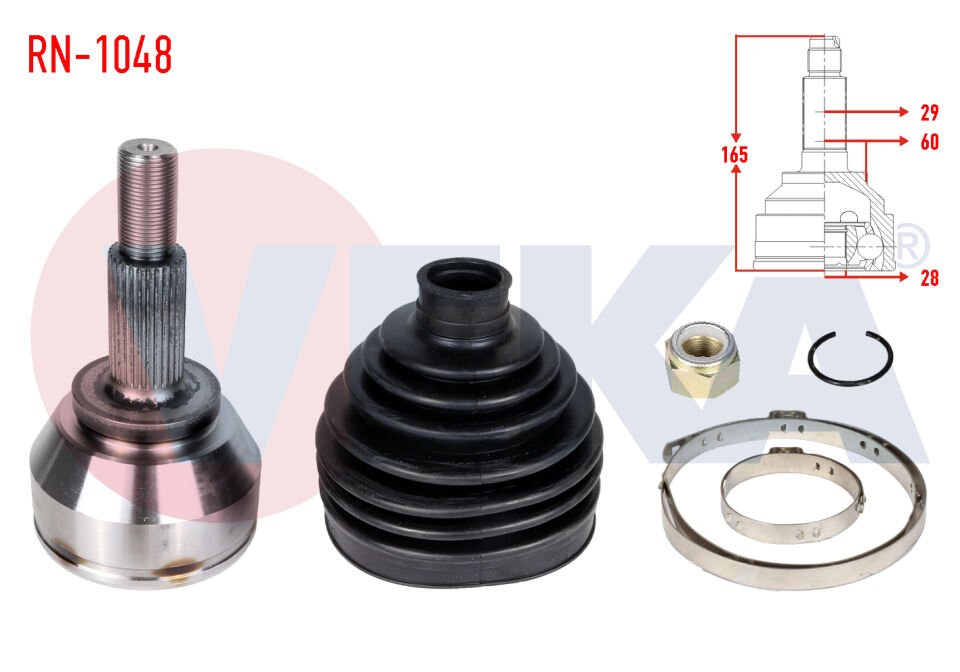 Trafic 3-III Ön Dış Aks Kafası (İç Freze 28-Dış Freze 29) 1.6 Dci R9M 391005010R-391018696R -Veka