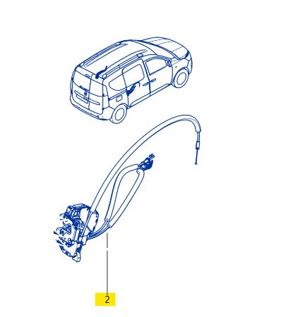 Express Combi Arka Sağ Sürgülü Kapı Kilidi 2020-> 825023465R -Renault Mais