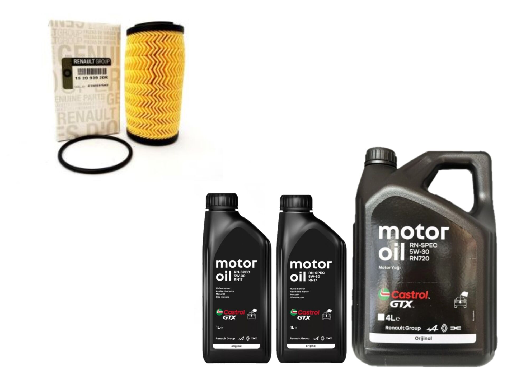 Megane 4-IV Talisman Yağ Bakım Seti 1.6 Dci R9M 2016-> (Motor Yağı+Yağ Filtre )