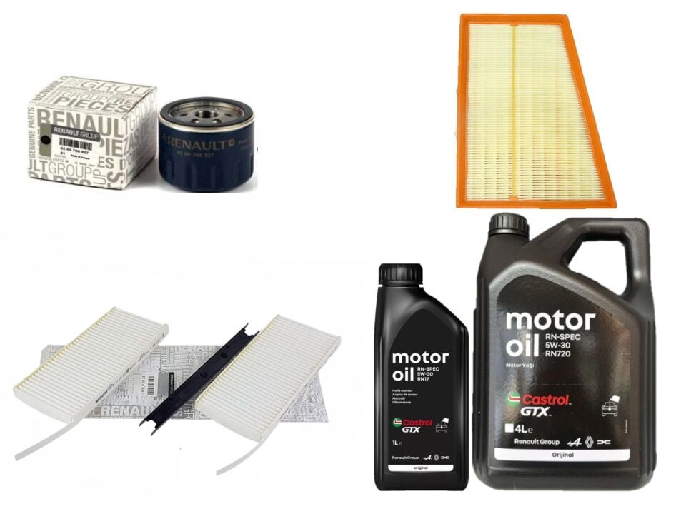 Kangoo 3-III Yağ Bakım Seti 1.5 Dci K9K  (2013-2020) (Motor Yağı+Yağ+Hava+Polen Filtre )