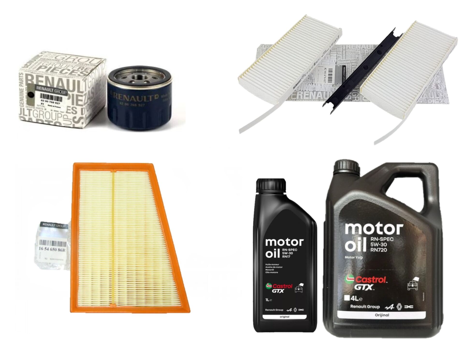 Kangoo 4-IV Yağ Bakım Seti 1.5 Dci K9K  2020-> (Motor Yağı+Yağ+Hava +Polen Filtre)