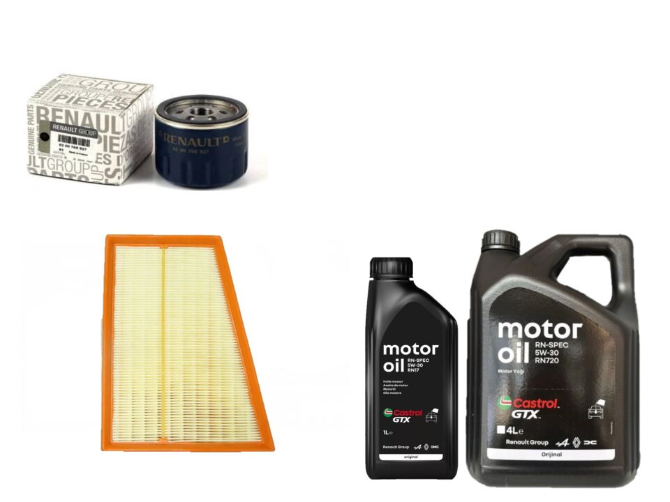 Kangoo 4-IV Yağ Bakım Seti 1.5 Dci K9K  2020-> (Motor Yağı+Yağ+ Hava Filtre)