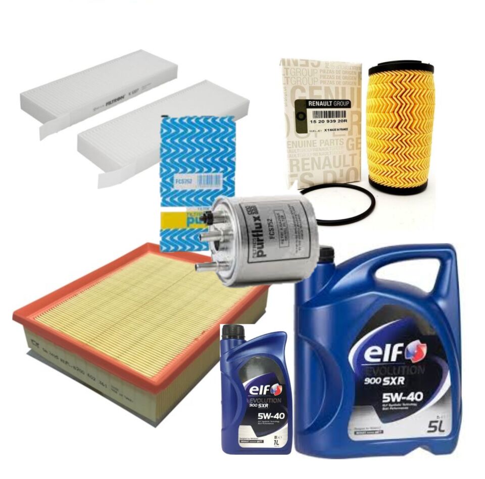 Laguna 3-III Yağ Bakım Seti 2.0 Dci M9R (2007-2015) (Motor Yağı+Yağ+Hava+Polen+Mazot Filtre)