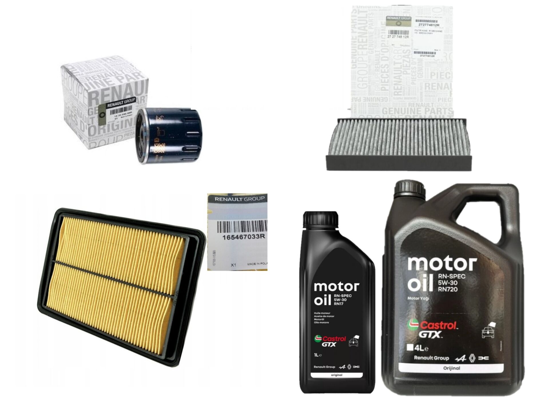 Kadjar Yağ Bakım Seti 1.5 Dci K9K (2013-2022) (Motor Yağı+Yağ+Hava+Polen Filtre)