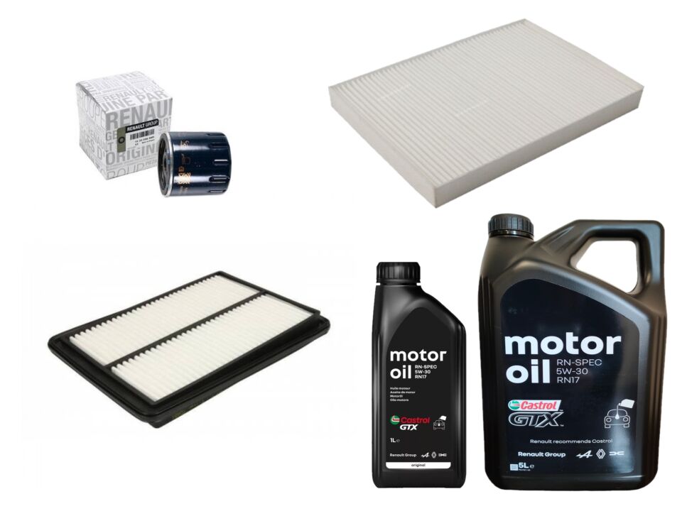 Kadjar Yağ Bakım Seti 1.5 Dci K9K (2013-2022) (Motor Yağı+Yağ +Hava + Polen Filtre)