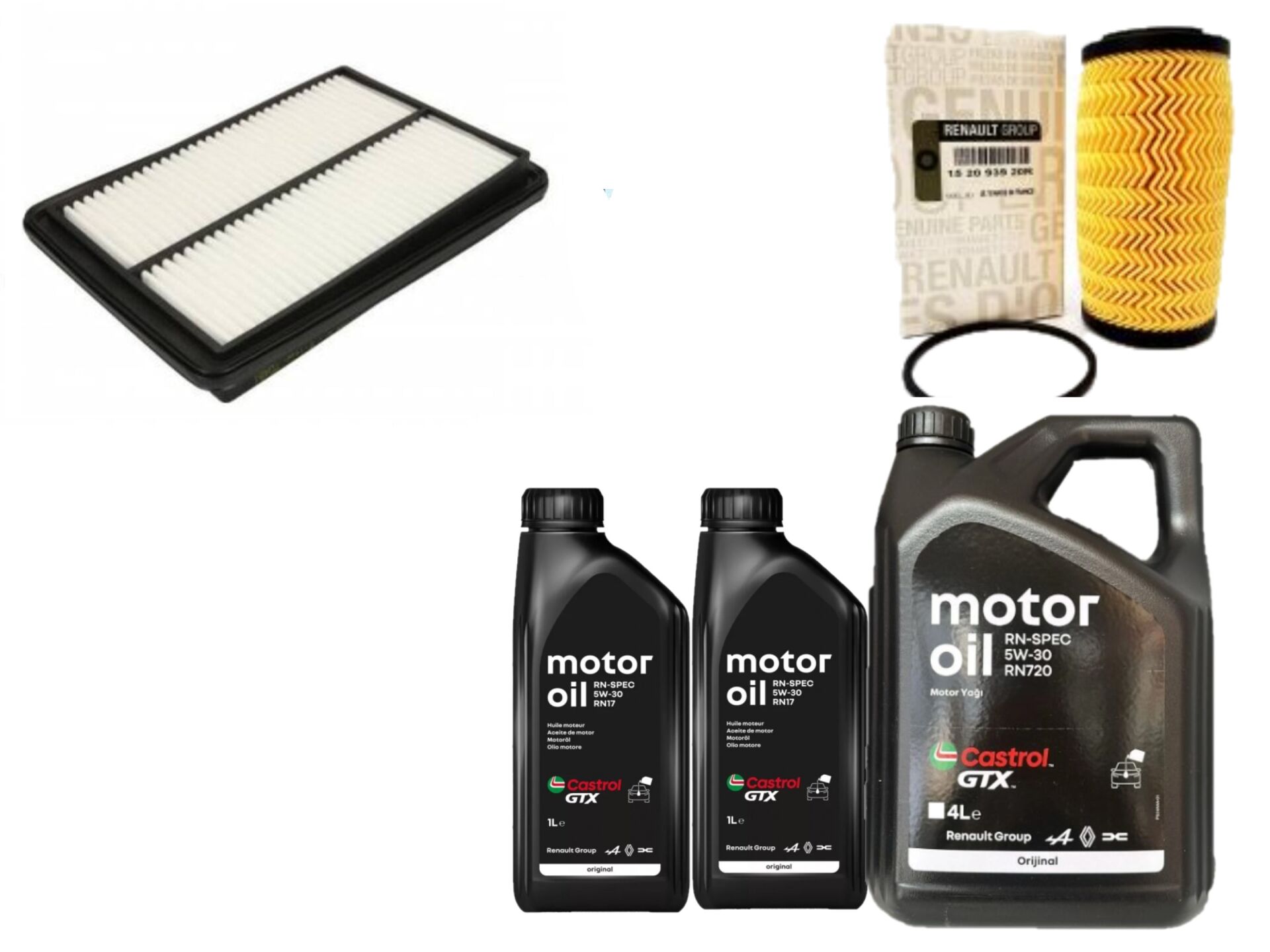 Kadjar Yağ Bakım Seti 1.6 Dci R9M (2013-2022) (Motor Yağı+ Yağ + Hava Filtre)