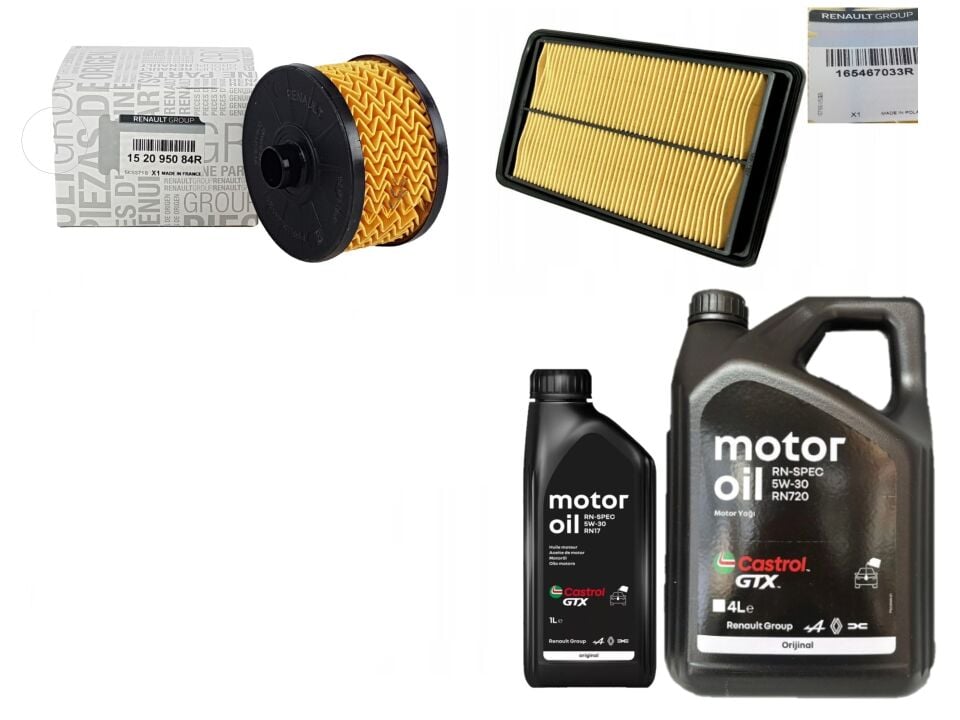 Kadjar Yağ Bakım Seti 1.2 Tce H5F (2013-2022) (Motor Yağı+Yağ+Hava Filtre)