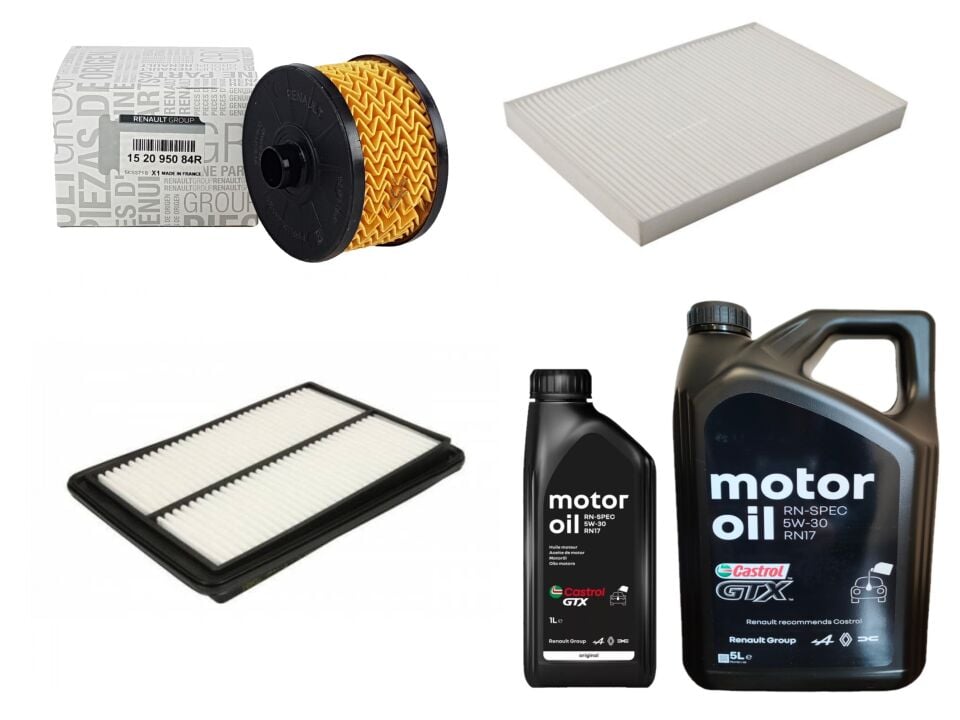 Kadjar Yağ Bakım Seti 1.2 Tce H5F (2013-2022) (Motor Yağı+Yağ+Hava+ Polen Filtre)