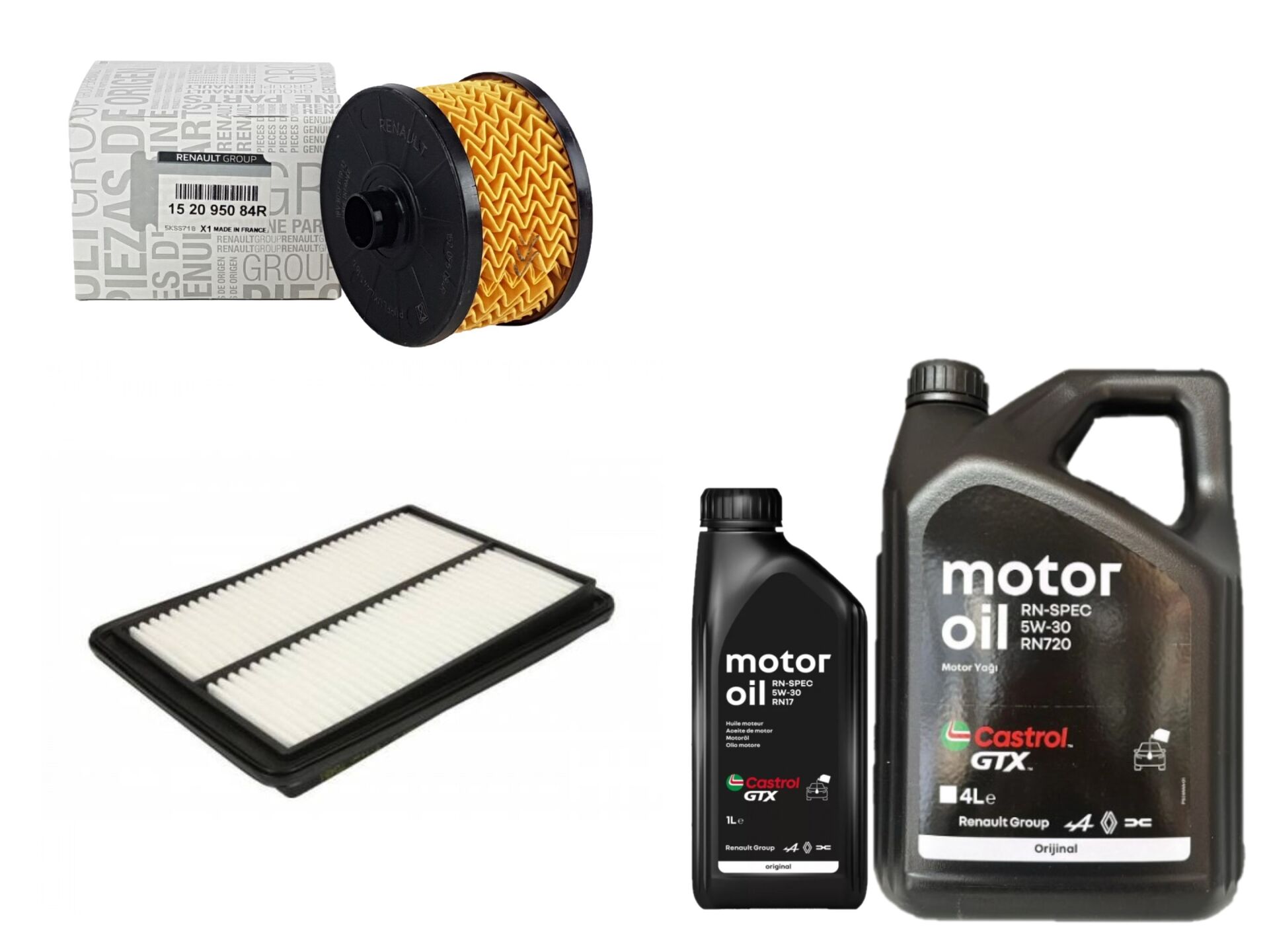 Kadjar Yağ Bakım Seti 1.2 Tce H5F (2013-2022) (Motor Yağı+Yağ+Hava Filtre )