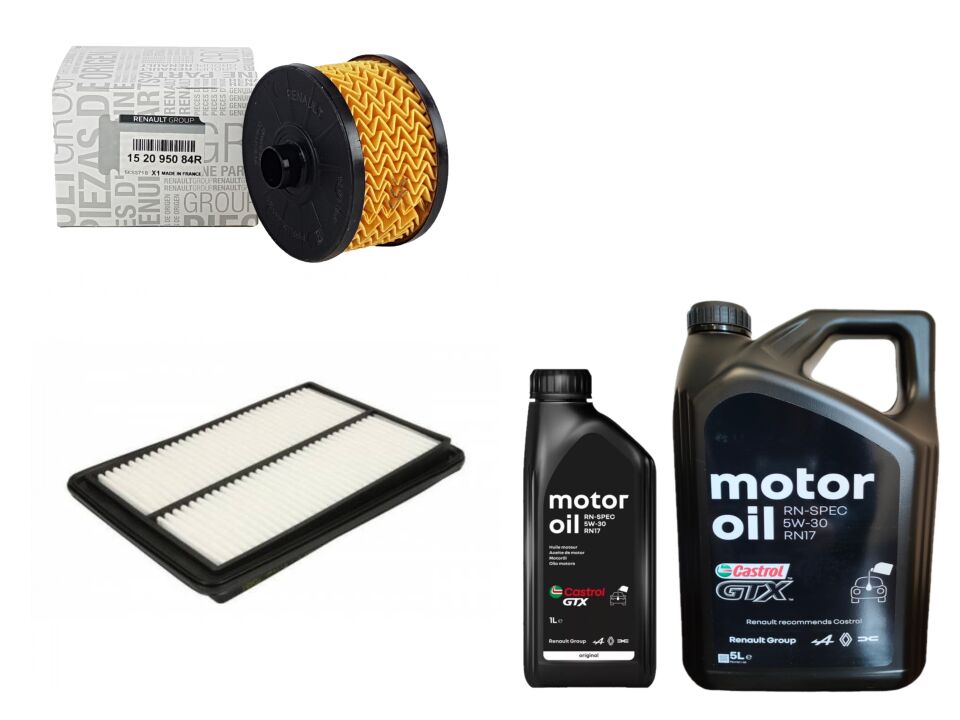 Kadjar Yağ Bakım Seti 1.2 Tce H5F (2013-2022) (Motor Yağı+Yağ+ Hava Filtre)