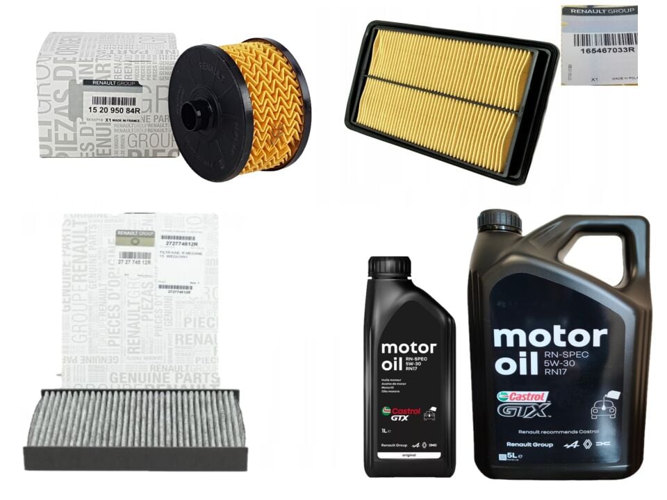 Kadjar Yağ Bakım Seti 1.3 Tce H5H (2013-2022) (Motor Yağı+Yağ+Hava+Polen Filtre)