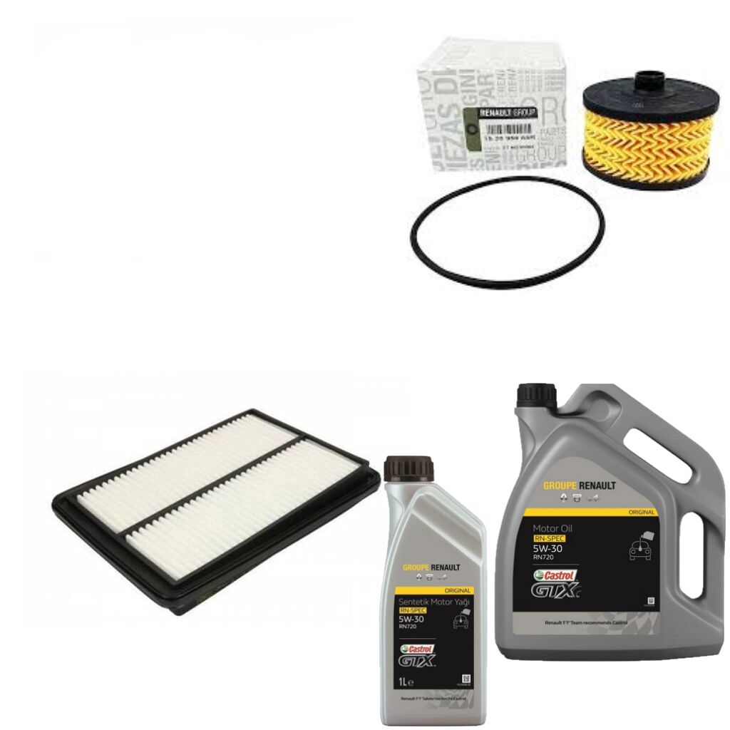 Kadjar Yağ Bakım Seti 1.3 Tce H5H (2013-2022) (Motor Yağı+Yağ+ Hava Filtre)