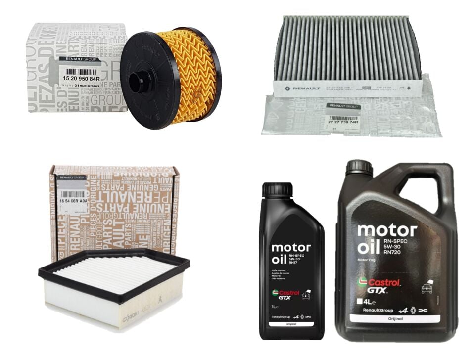 Austral Yağ Bakım Seti 1.3 Tce H5H (Motor Yağı+Yağ+Hava+Polen Filtresi)