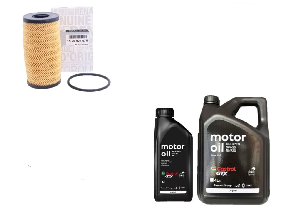 Duster 2-II Yağ Bakım Seti 1.5 Dci K9K 2018-> (Motor Yağı+Yağ Filtresi )