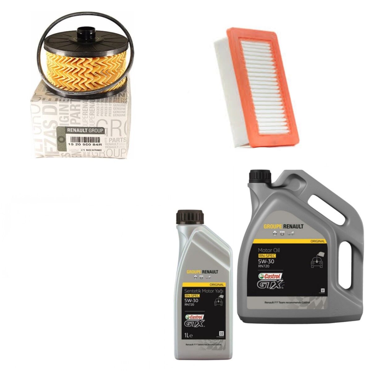 Duster 2-II Yağ Bakım Seti 1.0 Tce H4D 2018-> (Motor Yağı+Yağ+Hava Filtresi )