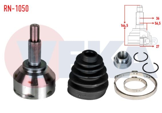 Trafic 2-II Sol-Sağ Ön Dış Aks Kafası (Dış Freze:36 İç Freze:27) (Adet) 2.0 Dci M9R 8200776535 -Veka