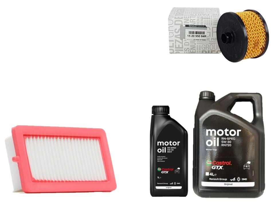 Duster 2-II Yağ Bakım Seti 1.0 Sce B4D 2018-> (Motor Yağı+Yağ+Hava Filtresi )