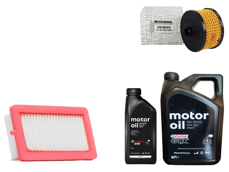 Duster 2-II Yağ Bakım Seti 1.3 Tce H5H 2018-> (Motor Yağı+Yağ+Hava Filtresi )