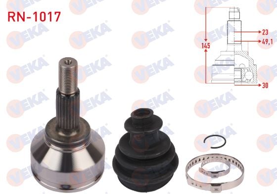 Logan 1-I Sandero 1-I Ön Dış Aks Kafası (Dış Freze:23 İç Freze:30) 1.5 Dci K9K 391010167R -Veka