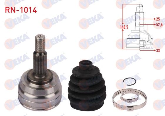 Duster 1-I 4X4 Ön Dış Aks Kafası (Dış Freze:23 İç Freze:22) 1.5 Dci K9K 8200930507 -Veka