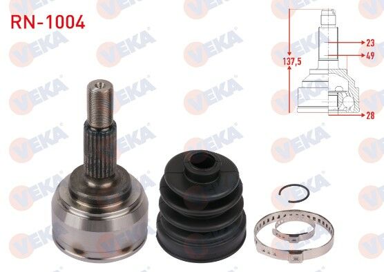 Clio 3-III Modus Ön Dış Aks Kafası (Dış Freze:23 İç Freze:28) 1.2 16V D4F 8200341698 -Veka