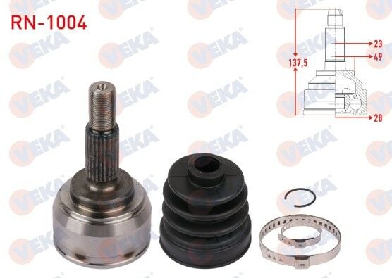 Clio 3-III Modus Ön Dış Aks Kafası (Dış Freze:23 İç Freze:28) 1.2 16V D4F 8200341698 -Veka