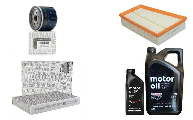 Megane 3-III Fluence Yağ Bakım Seti 1.5 Dci K9K (2008-2016) (Motor Yağı+Yağ+Hava+ Polen Filtre)