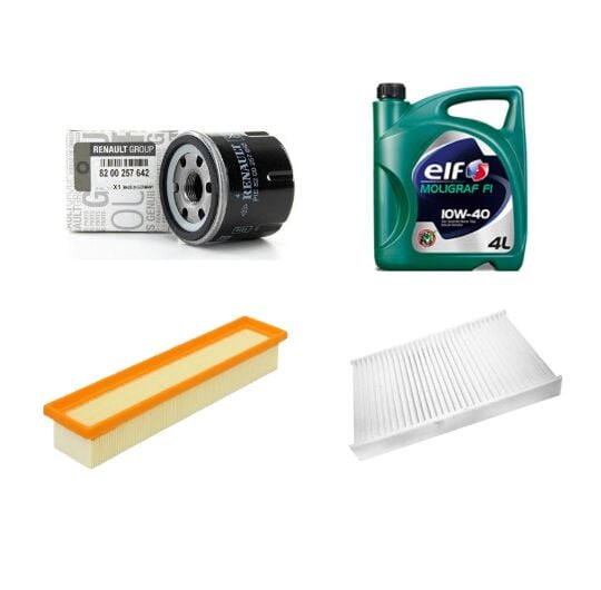 Clio 2-II Thalia Yağ Bakım Seti 1.2 16V D4F (2003-2012) (Motor Yağı+Yağ+Hava+ Polen Filtre)