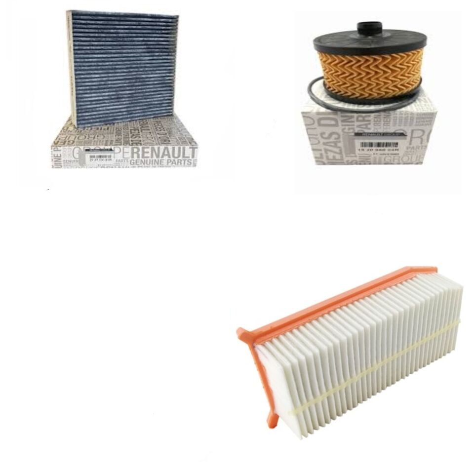 Clio 4-IV Captur 1-I Filtre Bakım Seti 0.9 Tce H4B-1.2 Tce H5F (2013-2020)(Yağ+Hava+Polen Filtre