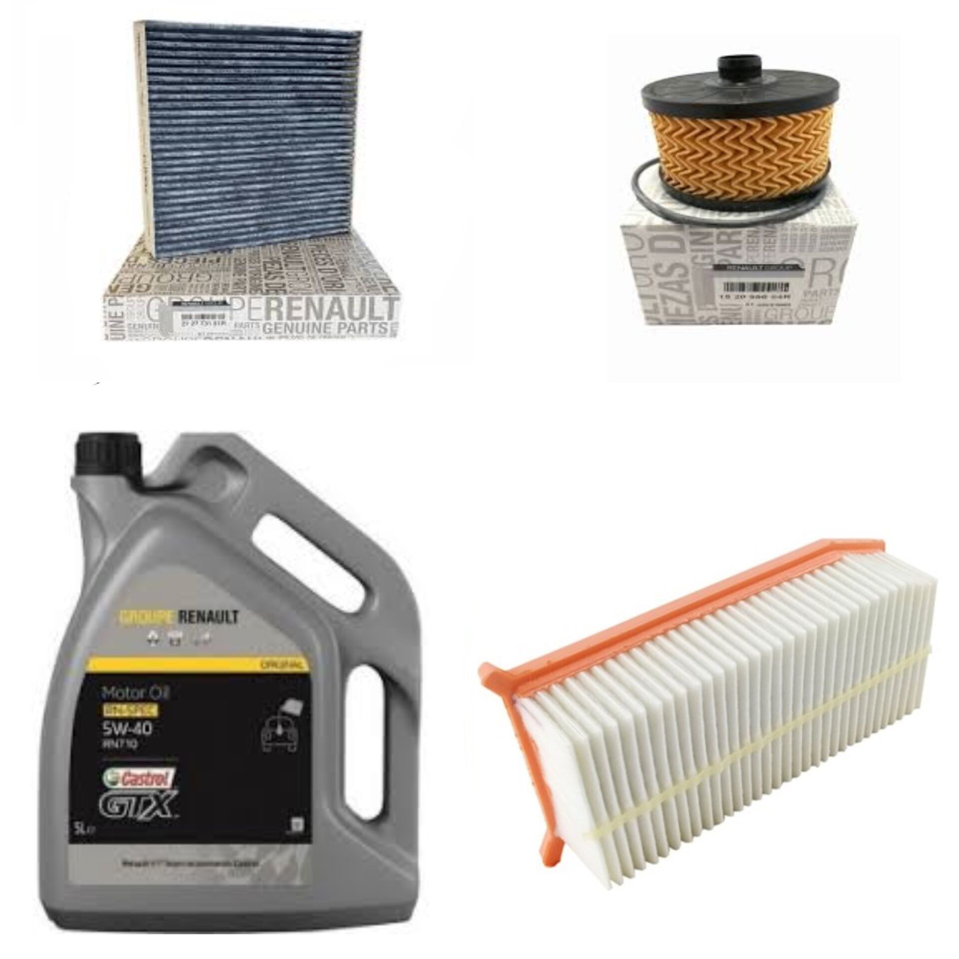 Clio 4-IV Captur 1-I Yağ Bakım Seti 0.9 Tce H4B-1.2 Tce H5F(13-20)(Motor Yağı+Yağ+Hava+ Polen Filtre