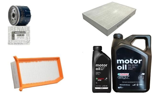 Lodgy Dokker Yağ Bakım Seti 1.5 Dci K9K (2013-2020)(Motor Yağı+Yağ +Hava+Polen Filtre)