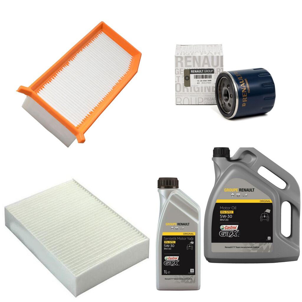 Duster 1-I Yağ Bakım Seti 1.5 Dci K9K (2013-2017)(Motor Yağı+Yağ +Hava+Polen Filtre)